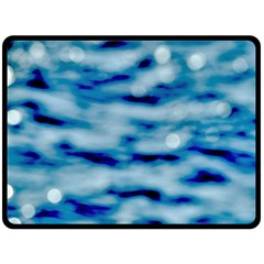 Blue Waves Abstract Series No5 Fleece Blanket (large)  by DimitriosArt