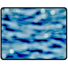 Blue Waves Abstract Series No5 Double Sided Fleece Blanket (medium)  by DimitriosArt