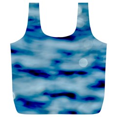 Blue Waves Abstract Series No5 Full Print Recycle Bag (xl) by DimitriosArt