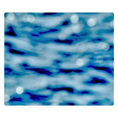 Blue Waves Abstract Series No5 Double Sided Flano Blanket (small)  by DimitriosArt