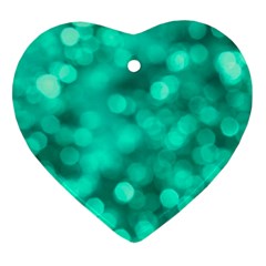 Light Reflections Abstract No9 Turquoise Ornament (heart) by DimitriosArt