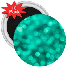 Light Reflections Abstract No9 Turquoise 3  Magnets (10 Pack) 