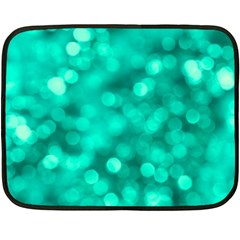 Light Reflections Abstract No9 Turquoise Double Sided Fleece Blanket (mini)  by DimitriosArt