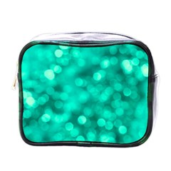 Light Reflections Abstract No9 Turquoise Mini Toiletries Bag (one Side) by DimitriosArt