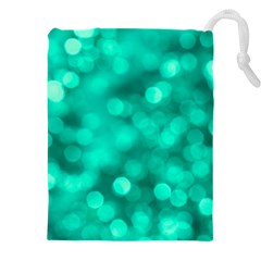 Light Reflections Abstract No9 Turquoise Drawstring Pouch (5xl) by DimitriosArt