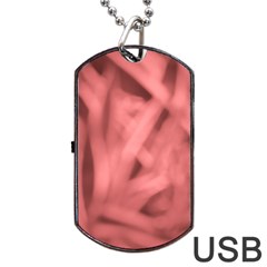 Red Flames Abstract No2 Dog Tag Usb Flash (two Sides) by DimitriosArt