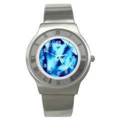 Blue Abstract 2 Stainless Steel Watch by DimitriosArt