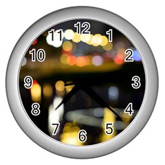 City Lights Wall Clock (silver) by DimitriosArt