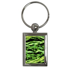 Green  Waves Abstract Series No11 Key Chain (rectangle) by DimitriosArt