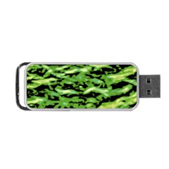 Green  Waves Abstract Series No11 Portable Usb Flash (two Sides) by DimitriosArt