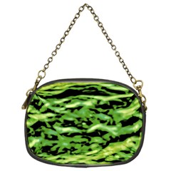 Green  Waves Abstract Series No11 Chain Purse (one Side) by DimitriosArt