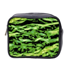 Green  Waves Abstract Series No11 Mini Toiletries Bag (two Sides) by DimitriosArt