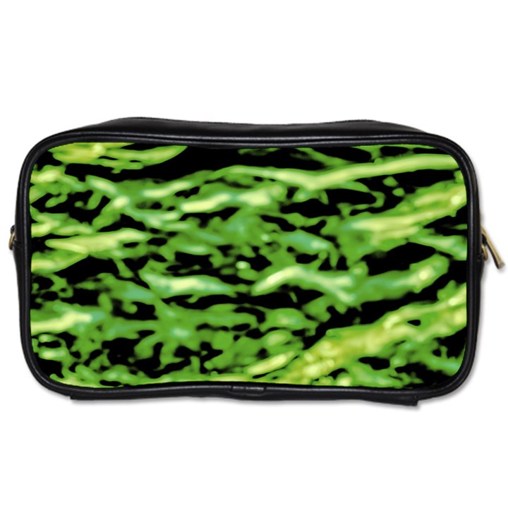 Green  Waves Abstract Series No11 Toiletries Bag (One Side)