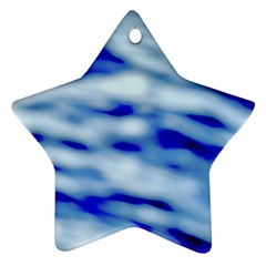 Blue Waves Abstract Series No10 Ornament (star) by DimitriosArt