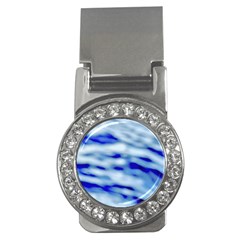 Blue Waves Abstract Series No10 Money Clips (cz)  by DimitriosArt