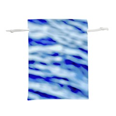 Blue Waves Abstract Series No10 Lightweight Drawstring Pouch (m) by DimitriosArt