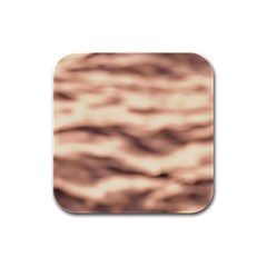 Pink  Waves Abstract Series No6 Rubber Square Coaster (4 Pack) by DimitriosArt