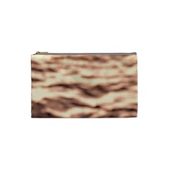 Pink  Waves Abstract Series No6 Cosmetic Bag (small) by DimitriosArt