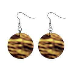 Yellow  Waves Abstract Series No10 Mini Button Earrings by DimitriosArt