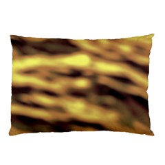 Yellow  Waves Abstract Series No10 Pillow Case by DimitriosArt