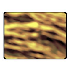 Yellow  Waves Abstract Series No10 Double Sided Fleece Blanket (Small) 