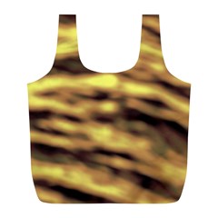 Yellow  Waves Abstract Series No10 Full Print Recycle Bag (L)