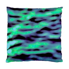 Green  Waves Abstract Series No6 Standard Cushion Case (two Sides) by DimitriosArt