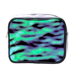 Green  Waves Abstract Series No6 Mini Toiletries Bag (one Side) by DimitriosArt