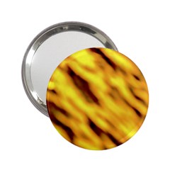 Yellow  Waves Abstract Series No8 2 25  Handbag Mirrors by DimitriosArt