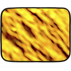 Yellow  Waves Abstract Series No8 Double Sided Fleece Blanket (mini)  by DimitriosArt