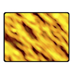 Yellow  Waves Abstract Series No8 Fleece Blanket (small) by DimitriosArt