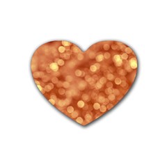 Light Reflections Abstract No7 Peach Rubber Heart Coaster (4 Pack) by DimitriosArt