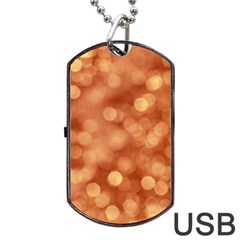 Light Reflections Abstract No7 Peach Dog Tag Usb Flash (one Side) by DimitriosArt