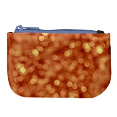 Light Reflections Abstract No7 Peach Large Coin Purse by DimitriosArt