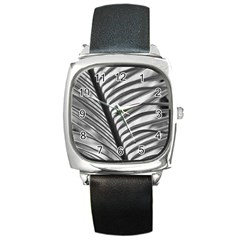 Cycas Leaf The Shadows Square Metal Watch by DimitriosArt