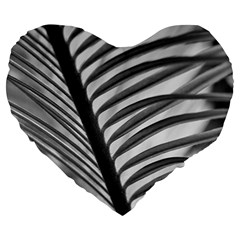 Cycas Leaf The Shadows Large 19  Premium Flano Heart Shape Cushions by DimitriosArt