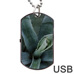 The Agave Heart Under The Light Dog Tag Usb Flash (one Side) by DimitriosArt