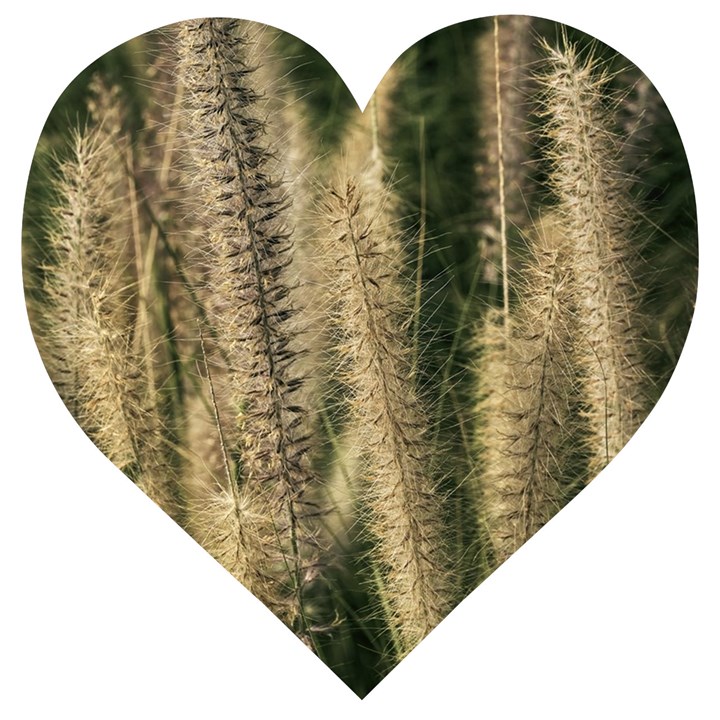 Fountain Grass Under The Sun Wooden Puzzle Heart