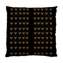 Golden Hearts On Black Freedom Standard Cushion Case (one Side) by pepitasart