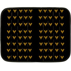Golden Hearts On Black Freedom Fleece Blanket (mini) by pepitasart