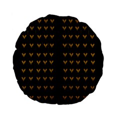 Golden Hearts On Black Freedom Standard 15  Premium Flano Round Cushions by pepitasart