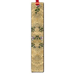 Wood Art With Beautiful Flowers And Leaves Mandala Large Book Marks by pepitasart