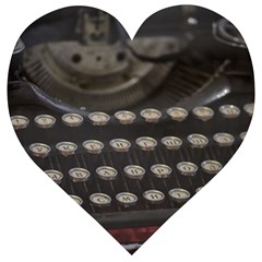 Keyboard From The Past Wooden Puzzle Heart by DimitriosArt