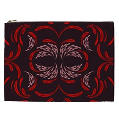 Floral Folk Damask Pattern Fantasy Flowers Floral Geometric Fantasy Cosmetic Bag (xxl) by Eskimos