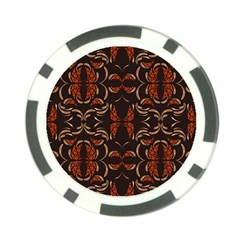 Floral Folk Damask Pattern Fantasy Flowers Floral Geometric Fantasy Poker Chip Card Guard by Eskimos