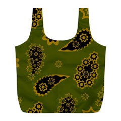Floral Pattern Paisley Style Paisley Print  Doodle Background Full Print Recycle Bag (l) by Eskimos