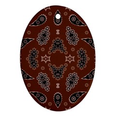 Floral Pattern Paisley Style Paisley Print  Doodle Background Ornament (oval) by Eskimos