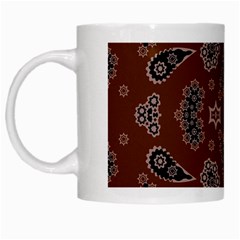 Floral Pattern Paisley Style Paisley Print  Doodle Background White Mugs by Eskimos