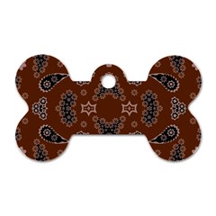 Floral Pattern Paisley Style Paisley Print  Doodle Background Dog Tag Bone (two Sides) by Eskimos