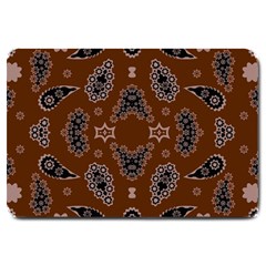 Floral Pattern Paisley Style Paisley Print  Doodle Background Large Doormat  by Eskimos